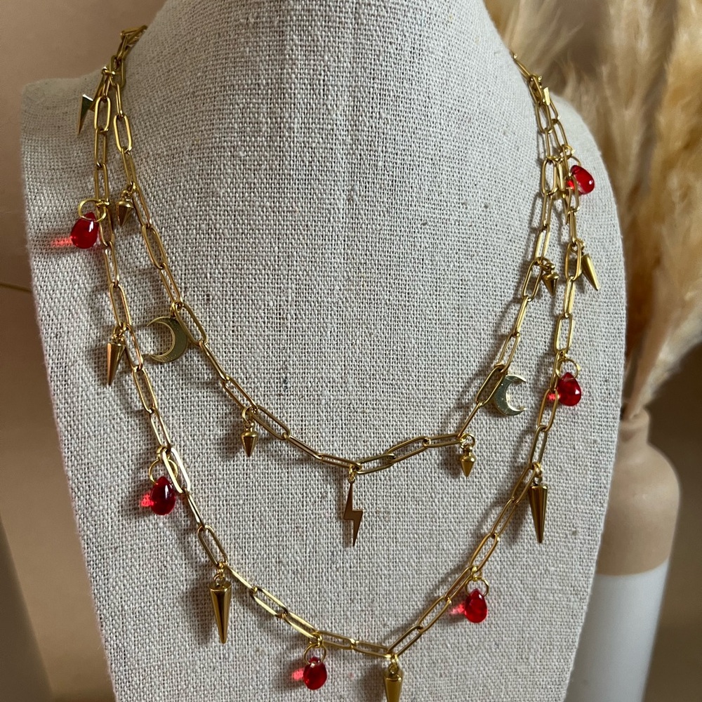 Elegant Witchy Chic Delicate Charm Necklace - Edgy Chic Gold Necklace